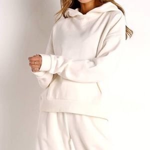 Richer-Poorer Recycled Fleece Hoodie in Bone - X-Small